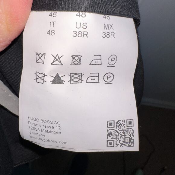 Hugo Boss Slim Fit Suit Men's 38R Dark Gray 2 Button Flat Front Pants Dapper USA - Picture 15 of 16